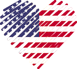 Logo of Dating-Toplist - USA, Heart Shaped Image of USA flag.